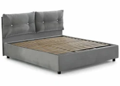 Letto 1 posto contenitore grigio 95x205cm design - Sabazia