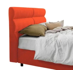 Letto Singolo Arancione Materasso Incluso Sfoderabile, Contenitore Made in Italy - Adalpina