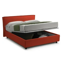 Letto Singolo Arancione Materasso Incluso Sfoderabile, Contenitore Made in Italy - Brozolo