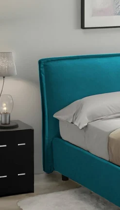 Letto Singolo Azzurro Materasso Incluso Sfoderabile, Contenitore Made in Italy - Atrelmo