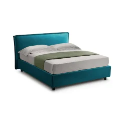 Letto Singolo Azzurro Materasso Incluso Sfoderabile, Contenitore Made in Italy - Brozolo