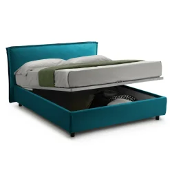 Letto Singolo Azzurro Materasso Incluso Sfoderabile, Contenitore Made in Italy - Brozolo