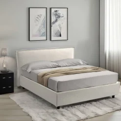 Letto Singolo Beige Materasso Incluso Sfoderabile, Contenitore Made in Italy - Atrelmo