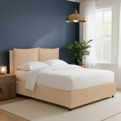 Letto Singolo Beige Sfoderabile Contenitore, Dimensione Materasso 90x190 cm - Ripi