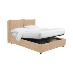 Letto Singolo Beige Sfoderabile Contenitore, Dimensione Materasso 90x190 cm - Ripi
