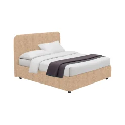 Letto Singolo Beige Sfoderabile Contenitore, Dimensione Materasso 90x190 cm - Supino