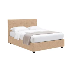 Letto Singolo Beige Sfoderabile Contenitore, Dimensione Materasso 90x200 cm - Cerzeto