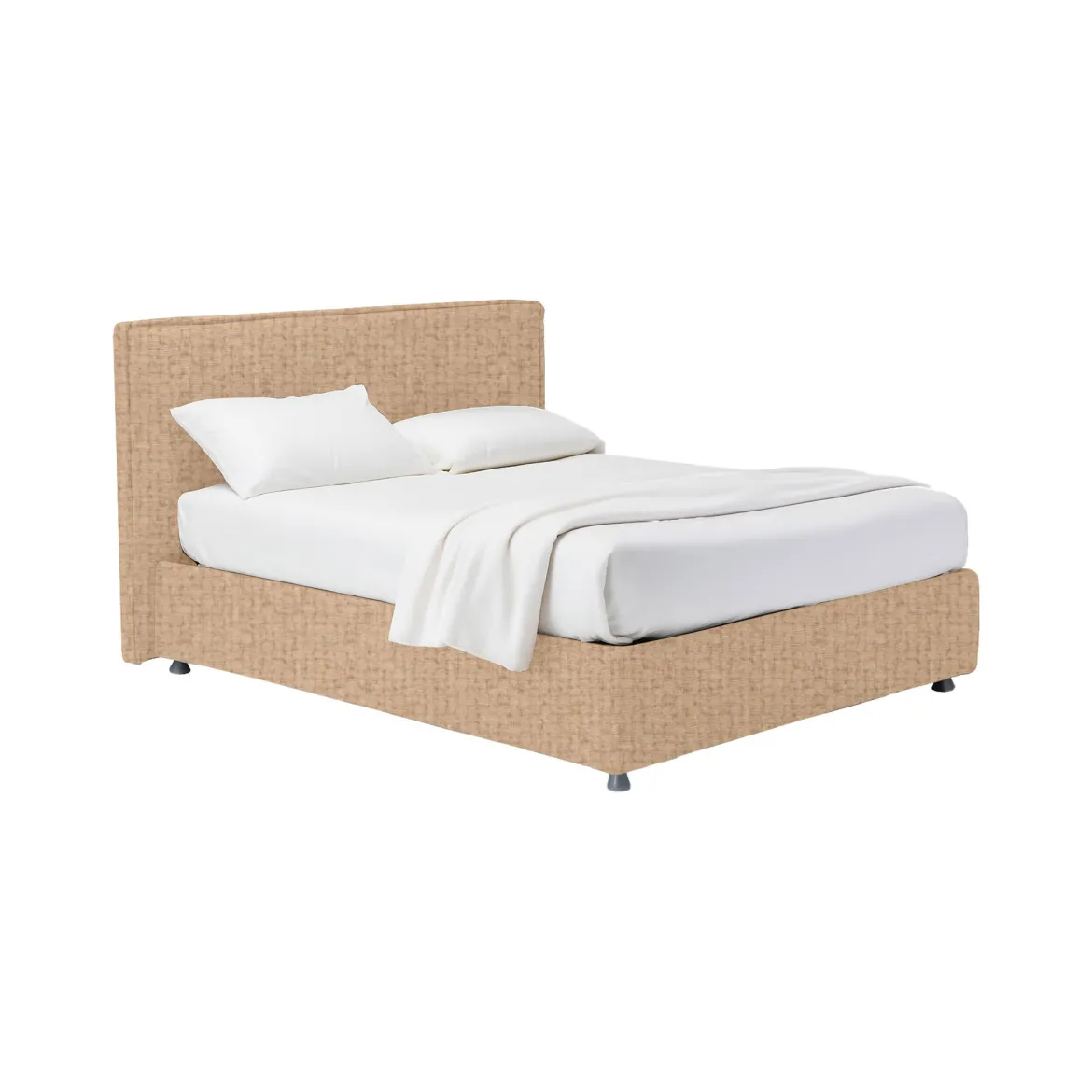 Letto Singolo Beige Sfoderabile Contenitore, Dimensione Materasso 90x200 cm - Iudica