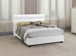 Letto Singolo Bianco Sfoderabile Contenitore, Dimensione Materasso 80x190 cm Made in Italy - Brez
