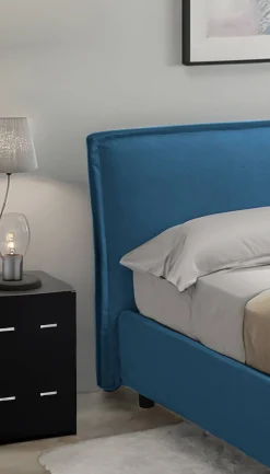 Letto Singolo blu Materasso Incluso Sfoderabile, Contenitore Made in Italy - Atrelmo