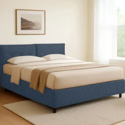 Letto Singolo blu Sfoderabile Contenitore, Dimensione Materasso 90x190 cm - Stazzano