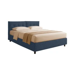 Letto Singolo blu Sfoderabile Contenitore, Dimensione Materasso 90x190 cm - Stazzano