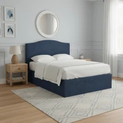 Letto Singolo blu Sfoderabile Contenitore, Dimensione Materasso 90x200 cm - Iudica