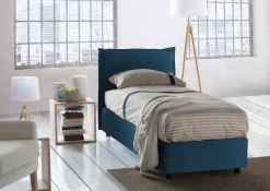 Letto singolo con contenitore blu 105x215cm rete - Abroghat