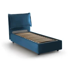 Letto singolo con contenitore blu 105x215cm rete - Abroghat