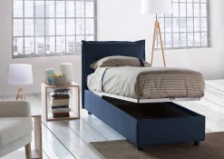 Letto singolo con contenitore blu 105x215cm rete - Abroghat