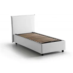 Letto singolo contenitore bianco 95x205cm adatto per materasso 80x190 cm - Alarita