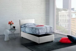 Letto singolo contenitore bianco 95x205cm Made in Italy - Argentino