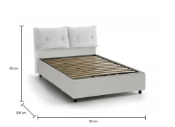 Letto singolo contenitore bianco 95x205cm moderno - Ildegarda