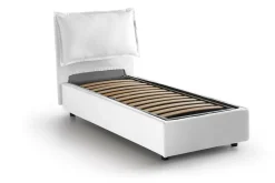 Letto singolo contenitore bianco 95x205cm stabile - Ermanna