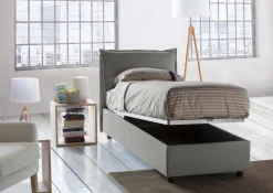 Letto singolo contenitore grigio 105x205cm in legno - Animal