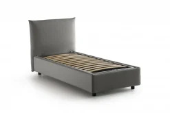 Letto singolo contenitore grigio 110x215cm materasso incluso - Astianatte