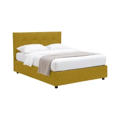 Letto Singolo Giallo Ocra Sfoderabile Contenitore, Dimensione Materasso 90x190 cm - Fiumalbo