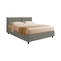 Letto Singolo Grigio Cenere Sfoderabile Contenitore, Dimensione Materasso 90x190 cm - Stazzano