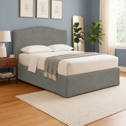 Letto Singolo Grigio Cenere Sfoderabile Contenitore, Dimensione Materasso 90x200 cm - Iudica