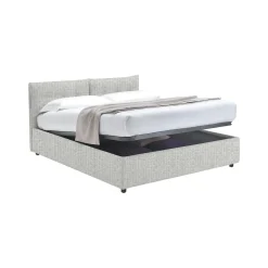 Letto Singolo Grigio Chiaro Sfoderabile Contenitore, Dimensione Materasso 90x190 cm - Stazzano
