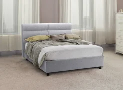 Letto Singolo Grigio Materasso Incluso Sfoderabile, Contenitore Made in Italy - Brendola