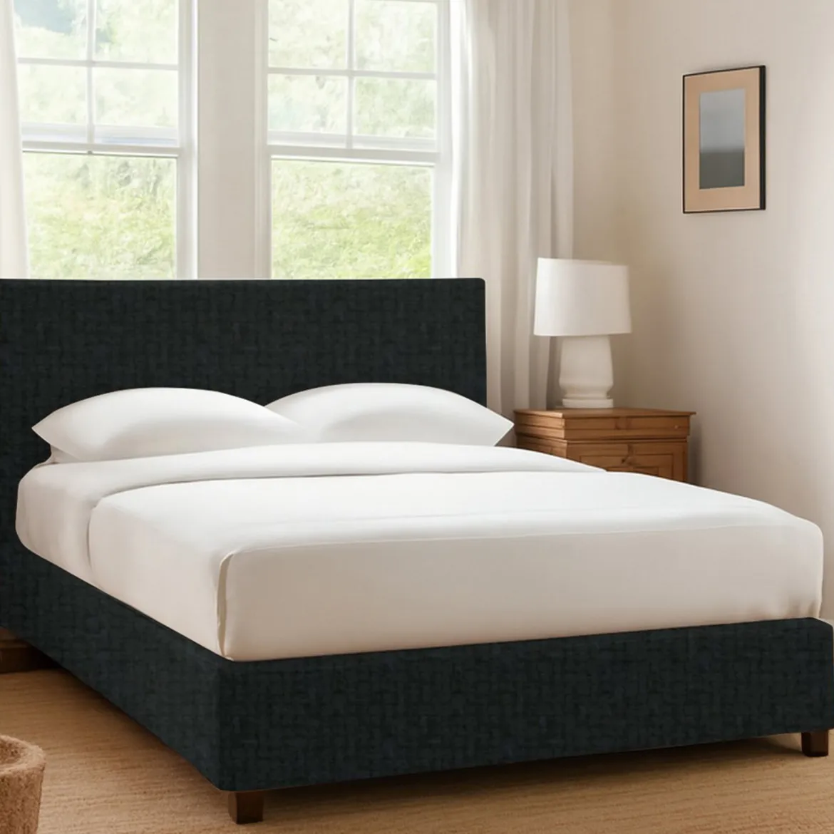 Letto Singolo Grigio Scuro Sfoderabile Contenitore, Dimensione Materasso 90x190 cm - Ripi