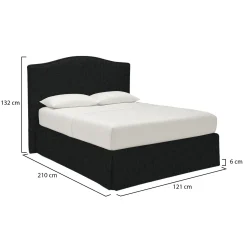 Letto Singolo Grigio Scuro Sfoderabile Contenitore, Dimensione Materasso 90x200 cm - Iudica