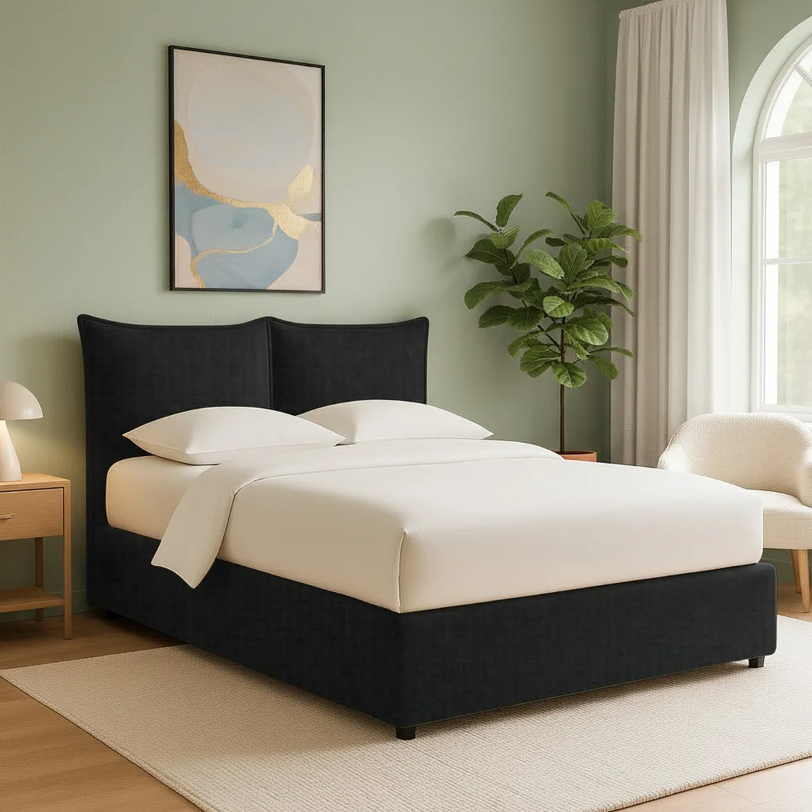 Letto Singolo Grigio Scuro Sfoderabile Contenitore, Dimensione Materasso 90x200 cm - Maccagno
