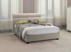 Letto Singolo Grigio Tortora Sfoderabile Contenitore, Dimensione Materasso 80x200 cm Made in Italy - Bruino