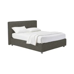 Letto Singolo Grigio Tortora Sfoderabile Contenitore, Dimensione Materasso 90x190 cm - Stazzano