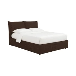 Letto Singolo Marrone Sfoderabile Contenitore, Dimensione Materasso 90x190 cm - Sinio