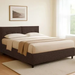 Letto Singolo Marrone Sfoderabile Contenitore, Dimensione Materasso 90x190 cm - Stazzano