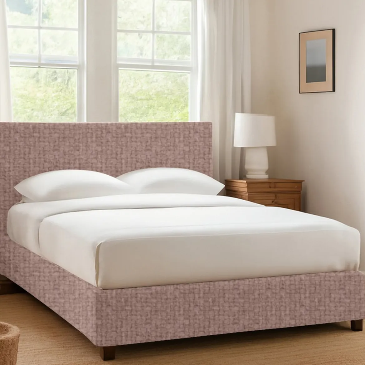 Letto Singolo Rosa Antico Sfoderabile Contenitore, Dimensione Materasso 90x190 cm - Ripi