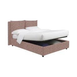 Letto Singolo Rosa Antico Sfoderabile Contenitore, Dimensione Materasso 90x190 cm - Ripi