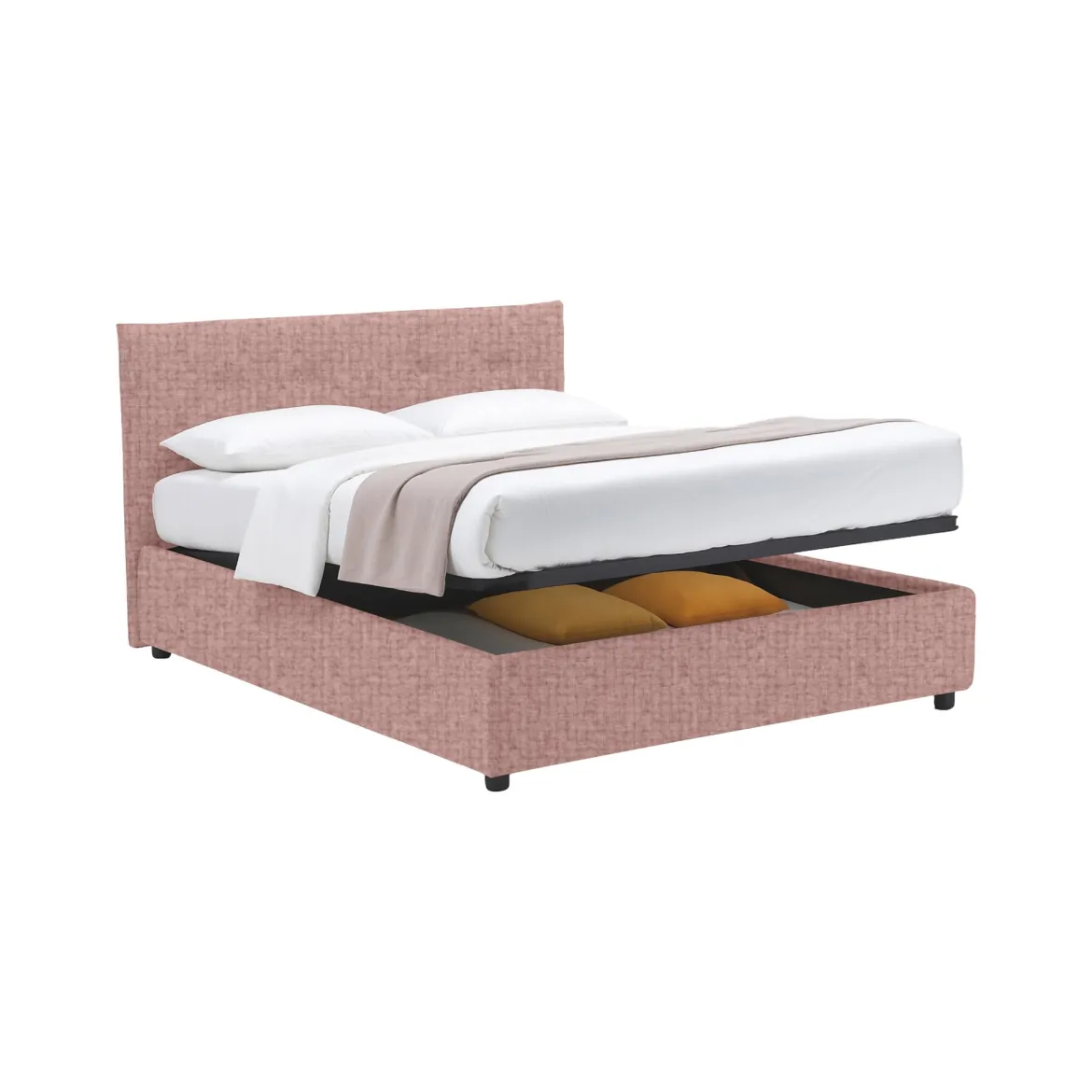 Letto Singolo Rosa Sfoderabile Contenitore, Dimensione Materasso 90x190 cm - Fiumalbo