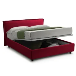 Letto Singolo Rosso Sfoderabile Contenitore, Dimensione Materasso 80x200 cm Made in Italy - Brenta