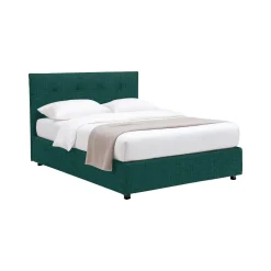 Letto Singolo Verde Petrolio Sfoderabile Contenitore, Dimensione Materasso 90x190 cm - Fiumalbo