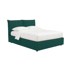 Letto Singolo Verde Petrolio Sfoderabile Contenitore, Dimensione Materasso 90x190 cm - Rosora