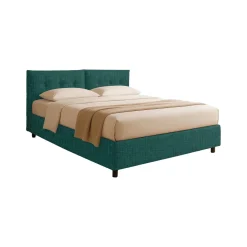 Letto Singolo Verde Petrolio Sfoderabile Contenitore, Dimensione Materasso 90x200 cm - Nocara