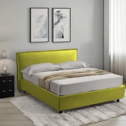Letto Singolo Verde Sfoderabile Contenitore, Dimensione Materasso 80x200 cm Made in Italy - Bruino