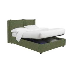 Letto Singolo Verde Sfoderabile Contenitore, Dimensione Materasso 90x190 cm - Ripi