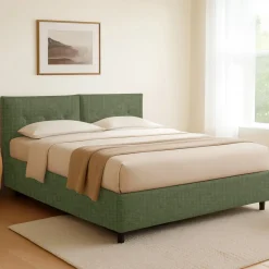 Letto Singolo Verde Sfoderabile Contenitore, Dimensione Materasso 90x190 cm - Stazzano