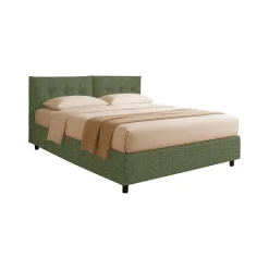 Letto Singolo Verde Sfoderabile Contenitore, Dimensione Materasso 90x190 cm - Stazzano