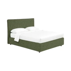 Letto Singolo Verde Sfoderabile Contenitore, Dimensione Materasso 90x200 cm - Carbone
